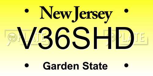 V36SHD New Jersey License Plate