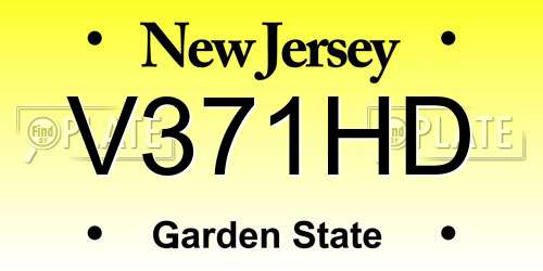 V371HD New Jersey License Plate