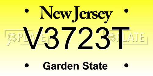 V3723T New Jersey License Plate