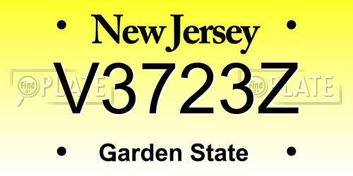 V3723Z New Jersey License Plate