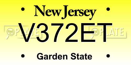 V372ET New Jersey License Plate