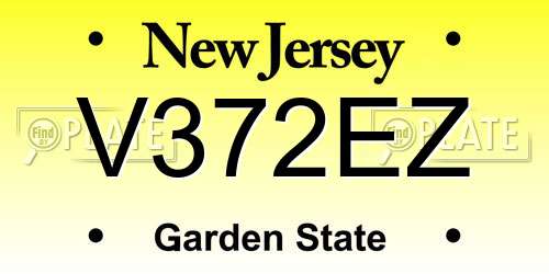V372EZ New Jersey License Plate