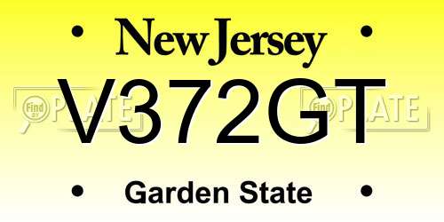 V372GT New Jersey License Plate