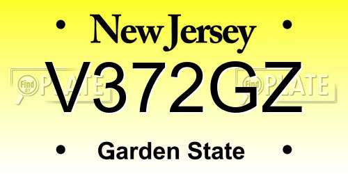 V372GZ New Jersey License Plate