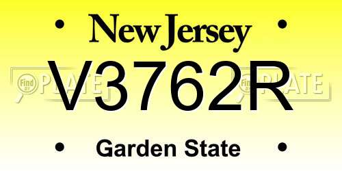 V3762R New Jersey License Plate