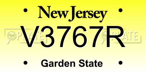 V3767R New Jersey License Plate