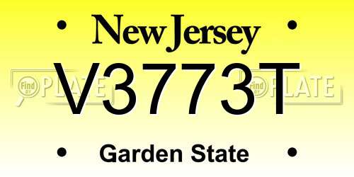 V3773T New Jersey License Plate