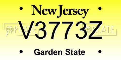 V3773Z New Jersey License Plate