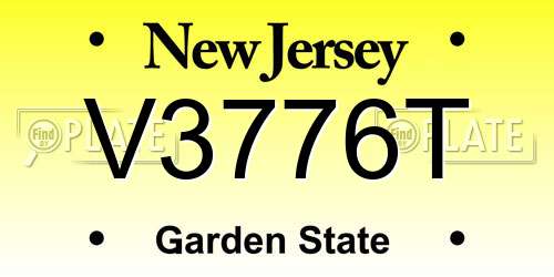 V3776T New Jersey License Plate
