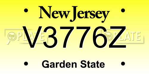 V3776Z New Jersey License Plate