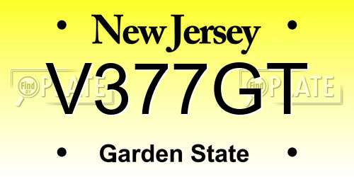 V377GT New Jersey License Plate