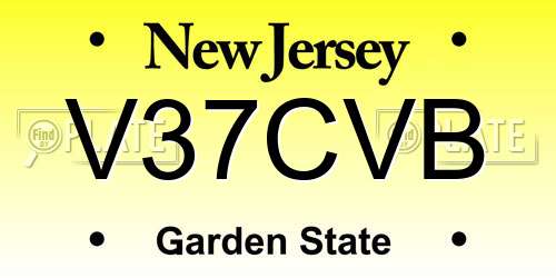 V37CVB New Jersey License Plate