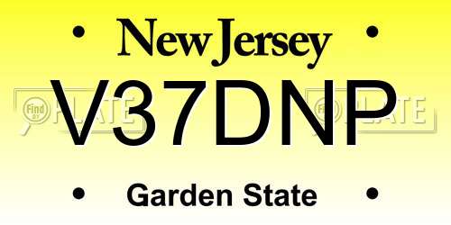 V37DNP New Jersey License Plate