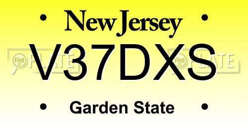 V37DXS New Jersey License Plate