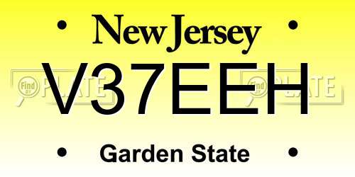 V37EEH New Jersey License Plate
