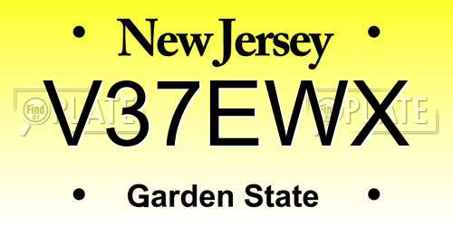 V37EWX New Jersey License Plate