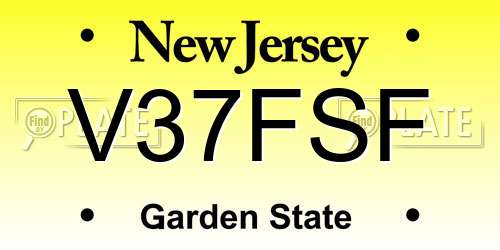 V37FSF New Jersey License Plate