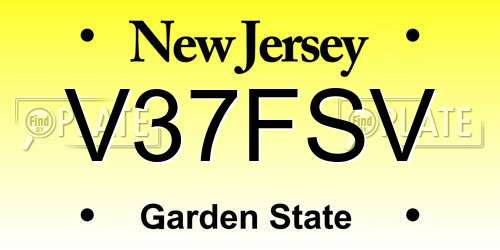 V37FSV New Jersey License Plate