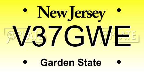 V37GWE New Jersey License Plate