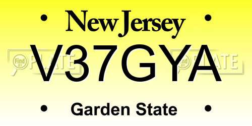 V37GYA New Jersey License Plate