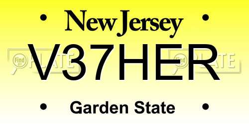 V37HER New Jersey License Plate