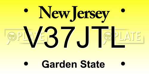 V37JTL New Jersey License Plate