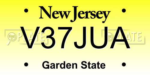 V37JUA New Jersey License Plate