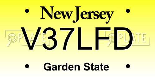 V37LFD New Jersey License Plate