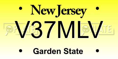 V37MLV New Jersey License Plate