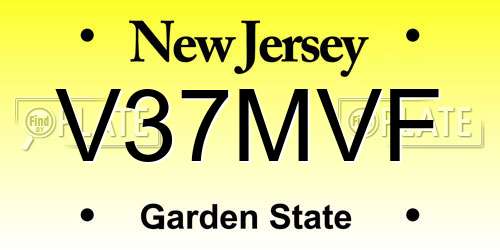 V37MVF New Jersey License Plate