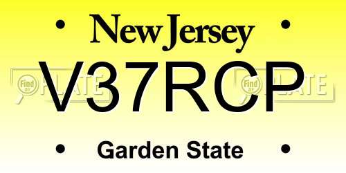 V37RCP New Jersey License Plate
