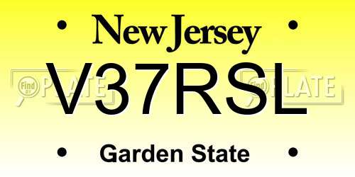 V37RSL New Jersey License Plate