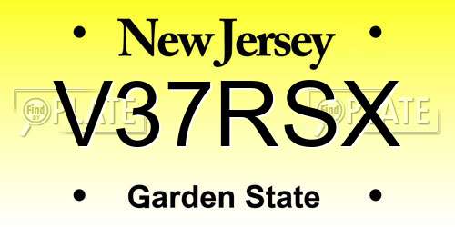 V37RSX New Jersey License Plate