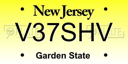V37SHV New Jersey License Plate
