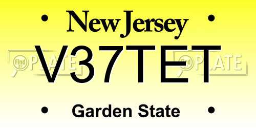 V37TET New Jersey License Plate