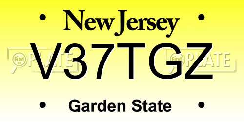 V37TGZ New Jersey License Plate