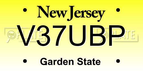 V37UBP New Jersey License Plate