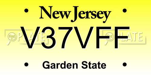 V37VFF New Jersey License Plate