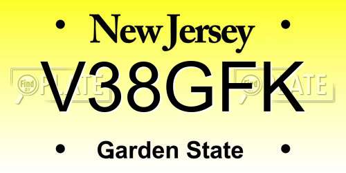V38GFK New Jersey License Plate