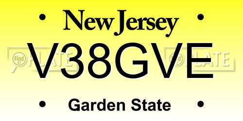 V38GVE New Jersey License Plate