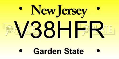 V38HFR New Jersey License Plate