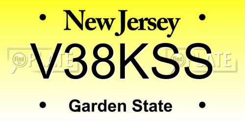 V38KSS New Jersey License Plate