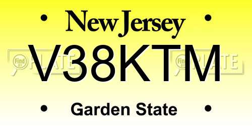 V38KTM New Jersey License Plate