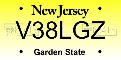 V38LGZ New Jersey License Plate