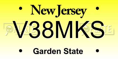 V38MKS New Jersey License Plate