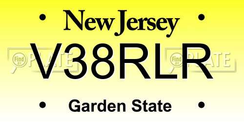 V38RLR New Jersey License Plate