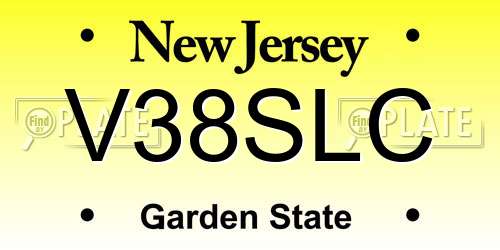V38SLC New Jersey License Plate