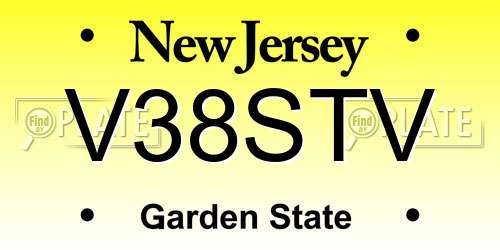 V38STV New Jersey License Plate