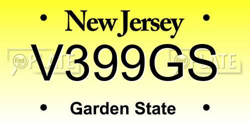 V399GS New Jersey License Plate