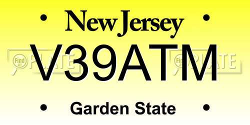 V39ATM New Jersey License Plate
